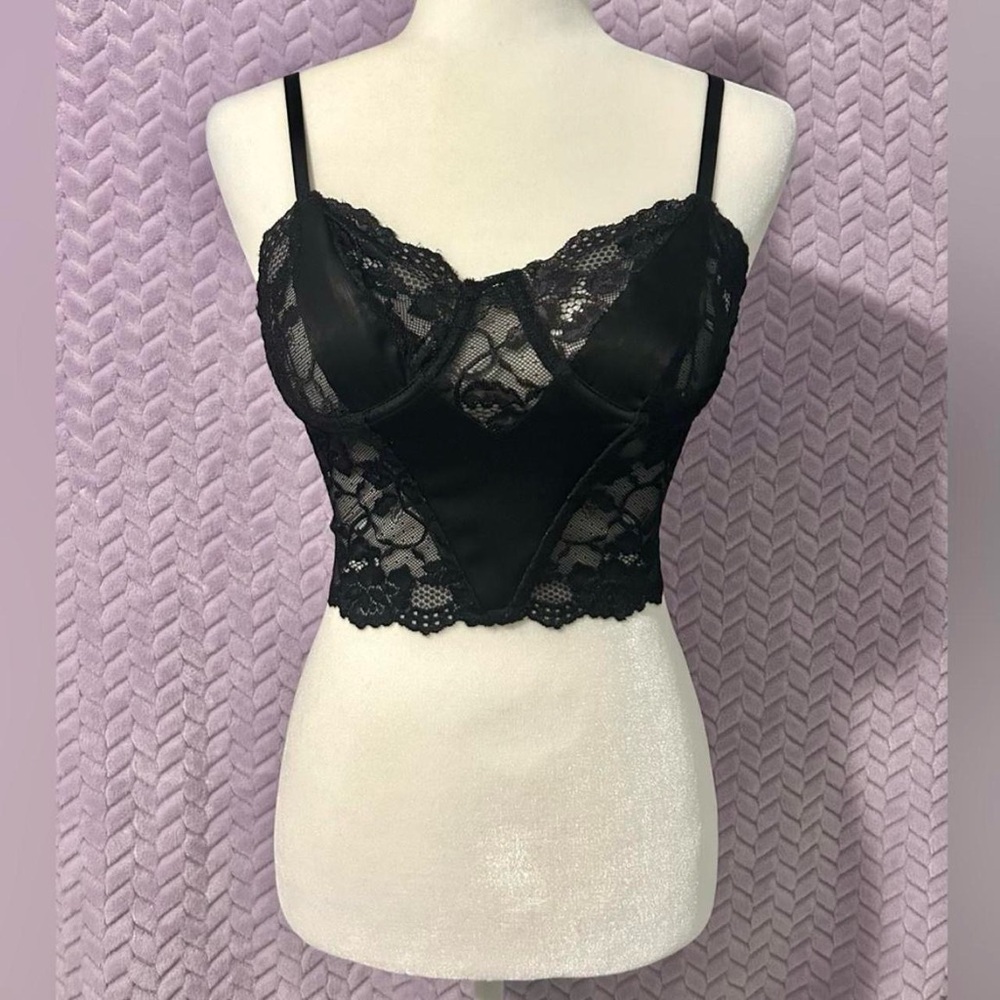 Windsor Black Lace Bustier Top | Lace Grunge Edgy